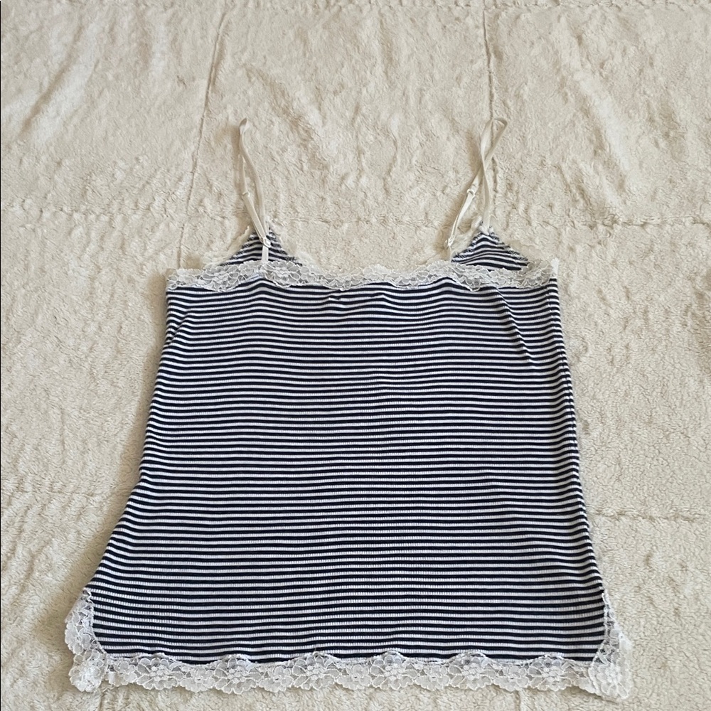 🤍🖤 JACOB Stripped Lace Cami ✨ Y2K ✨ Size M - Picture 8 of 10
